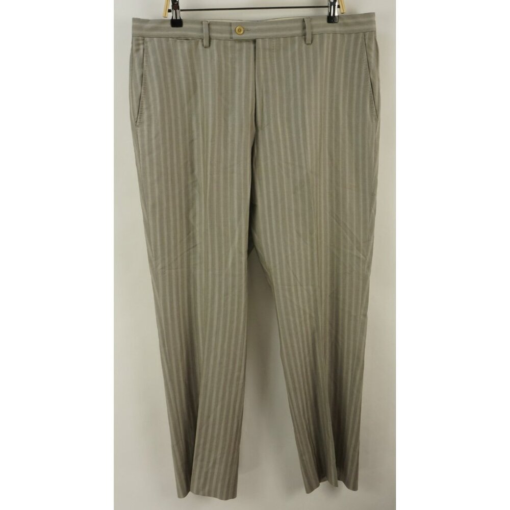 Recent Versace Wool Silk Lightweight Twill Men's 38 x 33 Gray Beige Trouser Pant
